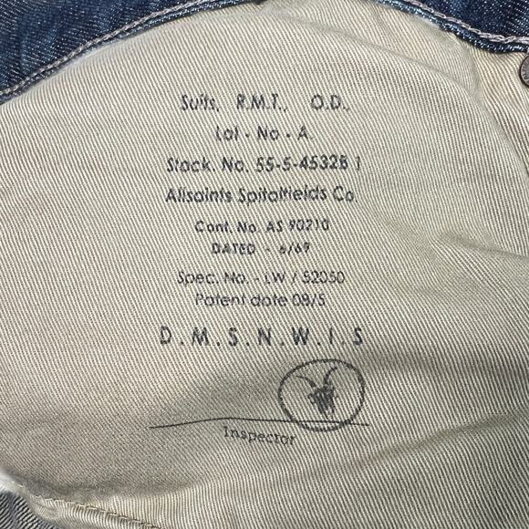 AllSaints Nevada Texel Straight Leg Denim Jeans Button Fly FLAW Mens 36x31 - Picture 10 of 11